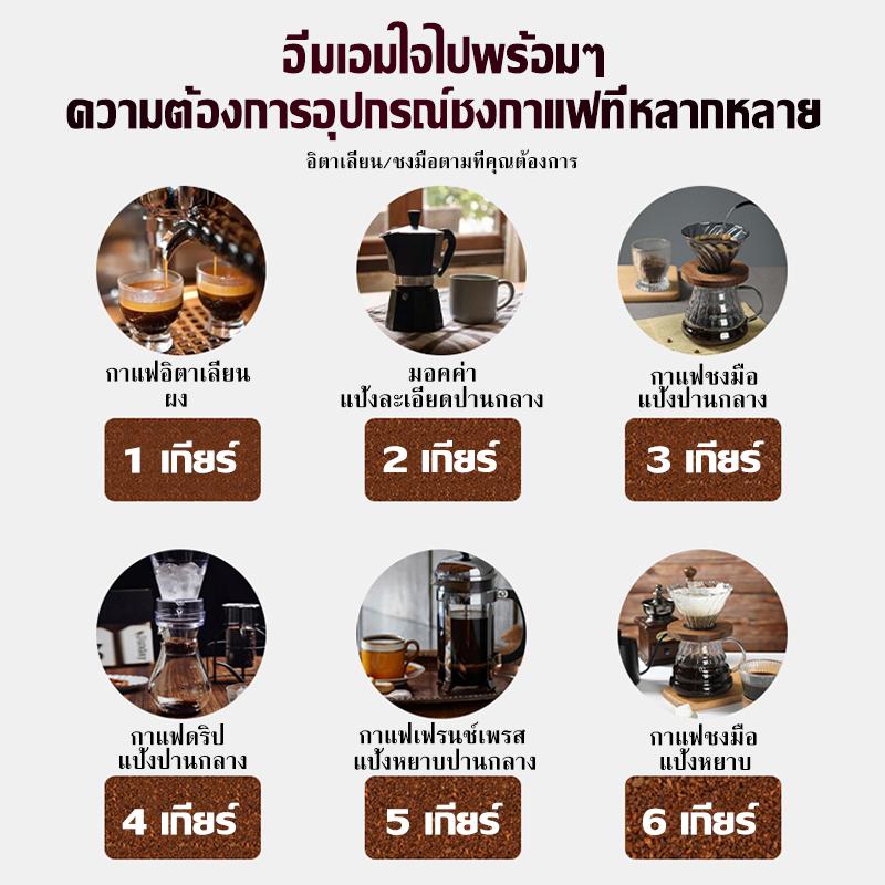 Product Introduction of ที่บดเมล็ดกาแฟ บดเมล็ดกาแฟ บดเม็ดกาแฟ ที่บดเมล็ดกาแฟ ที่บดกาแฟ ที่บดกาแฟแบบมือหมุน เครื่องบดกาแฟ ปรับความละเอียดได้ถึง 6 ระดับ Stainless Steel Hand Coffee Grinder 14