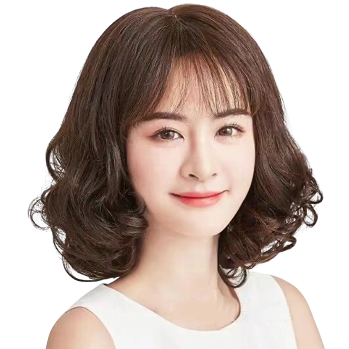 Tóc giả nữ xoăn trung niên S07TN17 TẶNG LƯỚI TRÙM Bộ tóc giả nữ nguyên đầu xoăn Tóc giả cả đầu nữ xoăn trẻ trung