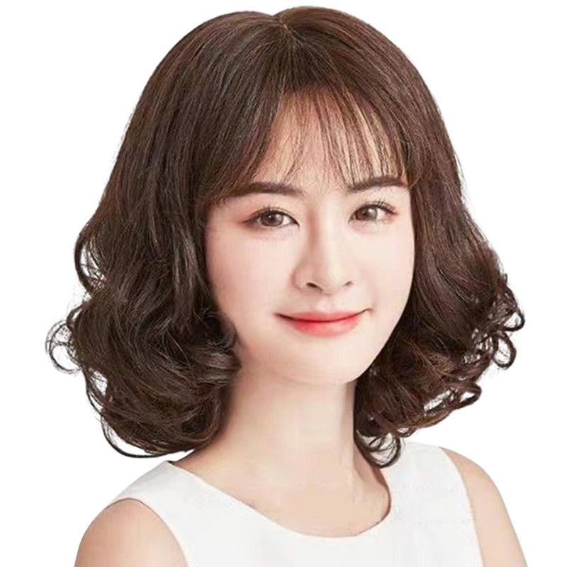 Tóc giả nữ xoăn trung niên S07TN17 TẶNG LƯỚI TRÙM Bộ tóc giả nữ nguyên đầu xoăn Tóc giả cả đầu nữ xoăn trẻ trung