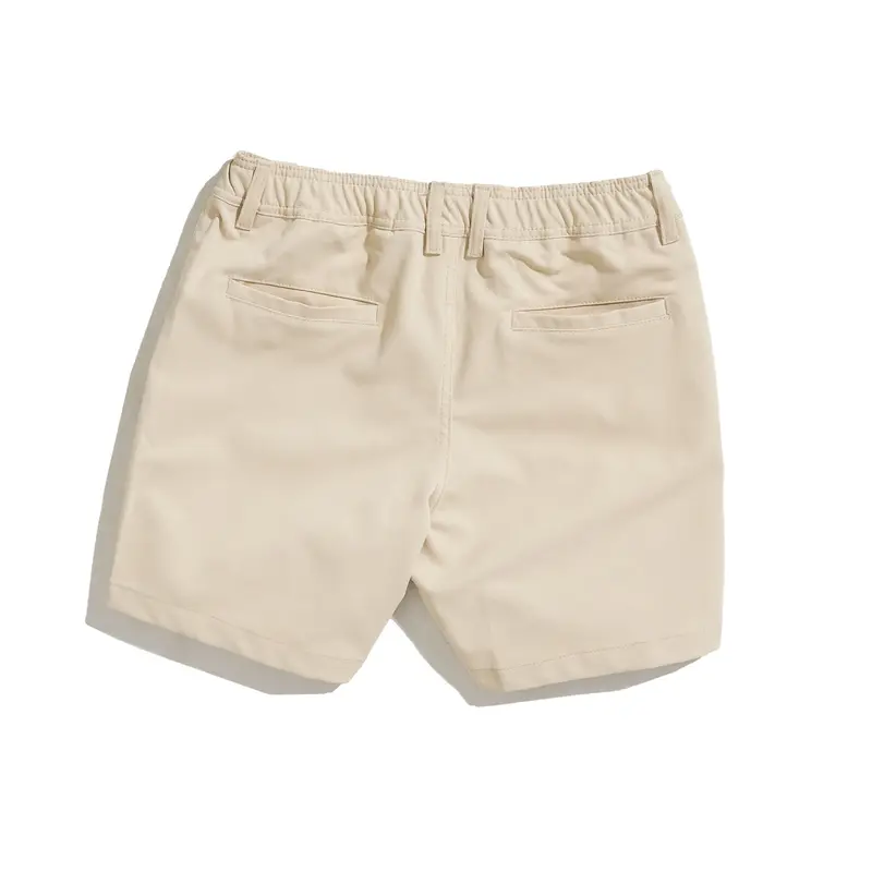 Quần Short Kaki Basic Chun Kéo Khóa Vải Kaki Cá Sấu, Co Giãn Thoải Mái, Trẻ Trung Nam Menswear Có Túi Kem Kem 7