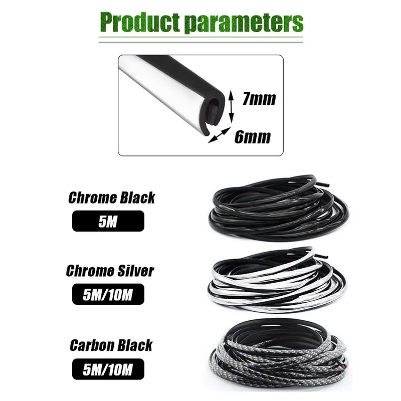 Seal Strip Karet 5meter Universal Pelindung Pinggiran Pintu Tipe U Mobil Kedap Suara 1