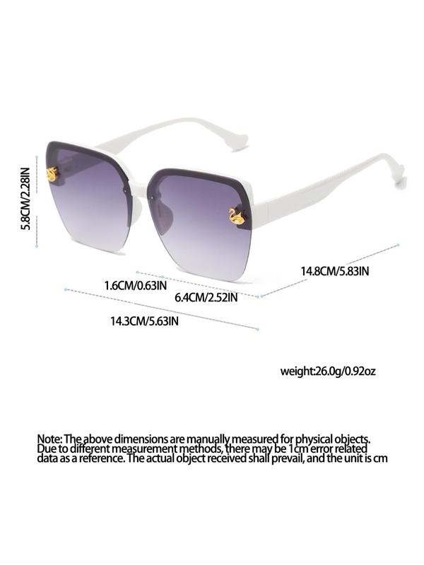 Unisex Vintage Frameless Square Sunglasses, Trendy Sunglasses for Everyday Use, Fashion Accessories for Outdoor Activities 4