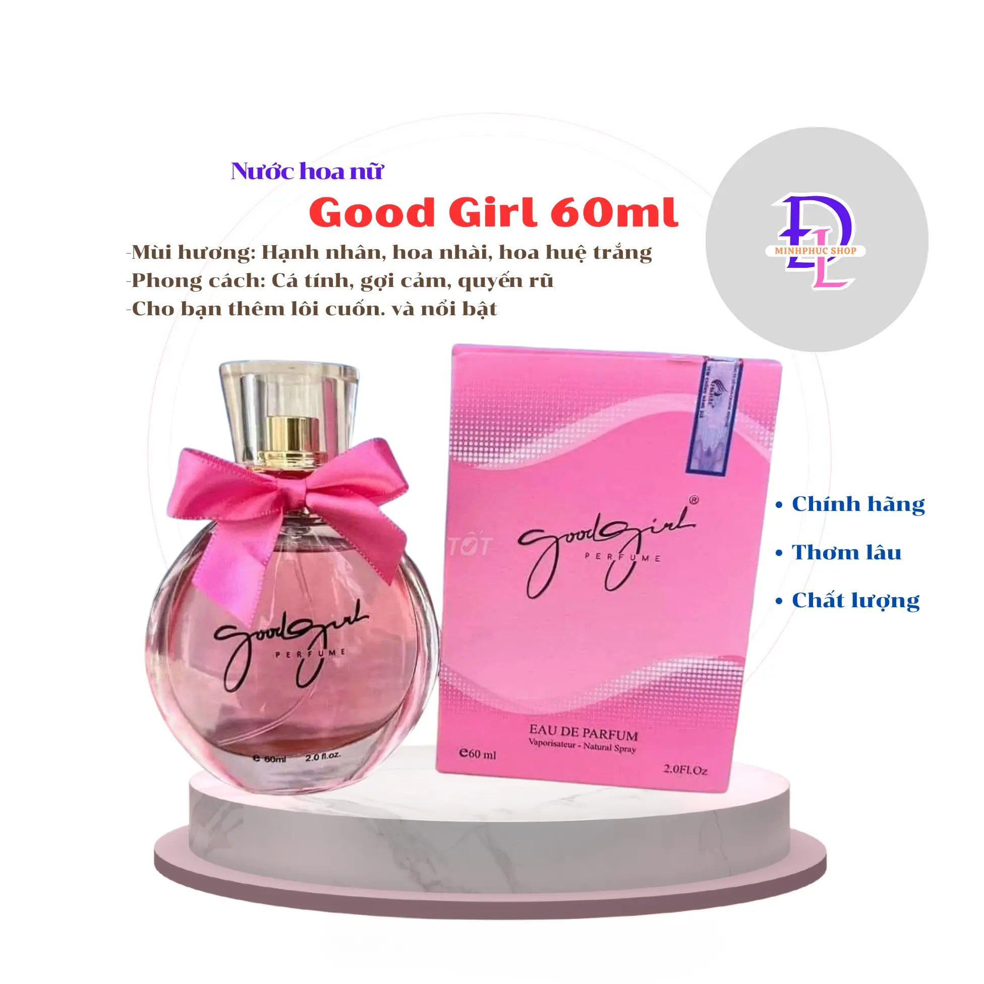 Nước hoa Nữ Charme Good Girl 60ml - ngọt ngào, quyến rũ Cosmetic Xịt Thơm Women Perfume