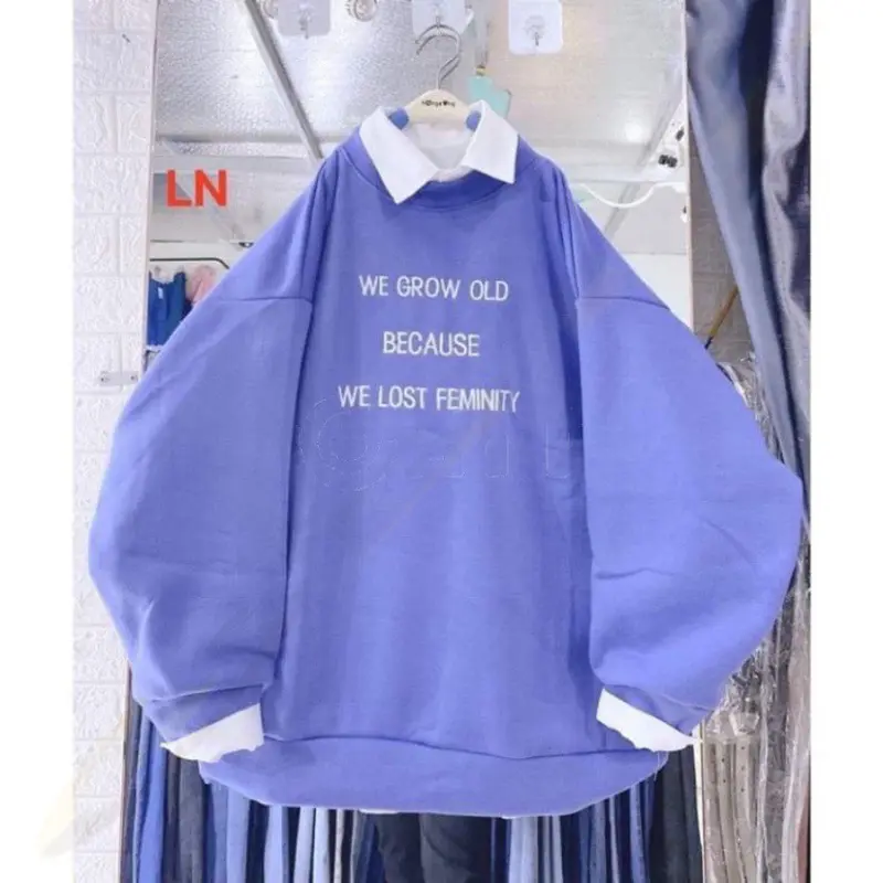 [GIẢM GIÁ FREESHIP]Áo nỉ bo We grow LN11, Áo nỉ Unisex from rộng, Chất nỉ ấm mặc không xù, thiết kế phong cách   -Slep Fashion 3