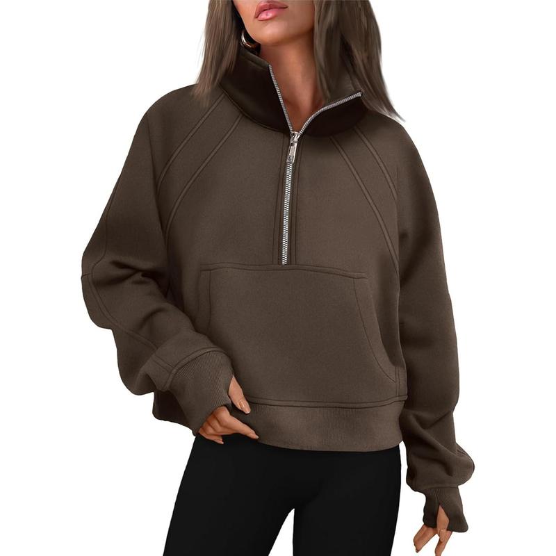 Women's quarter zip pullover with pockets hotsell