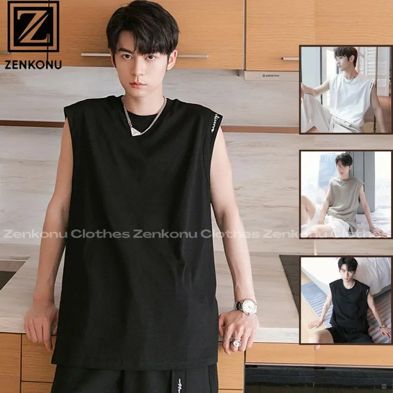 Áo Thun Ba Lỗ Nam Sát Nách Vải Cotton Mềm Form Rộng In Chữ Phong Cách Thể Thao Thời Trang Zenkonu TOP NAM 260