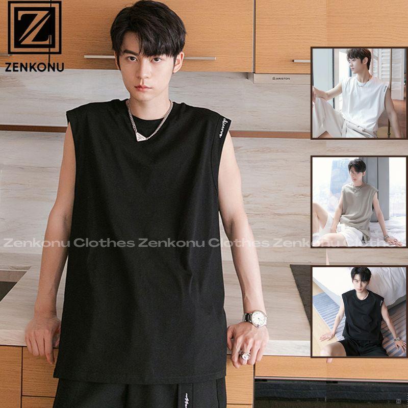 Áo Thun Ba Lỗ Nam Sát Nách Vải Cotton Mềm Form Rộng In Chữ Phong Cách Thể Thao Thời Trang Zenkonu TOP NAM 260 1