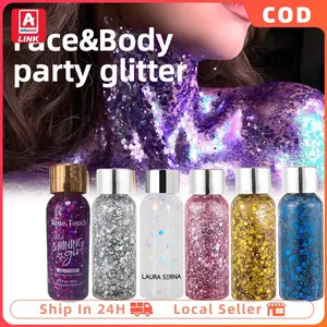 Glitter Body Gel Eye Makeup Cream 35g untuk Wajah Badan Face and Body Painting Glitter 10 Colors
