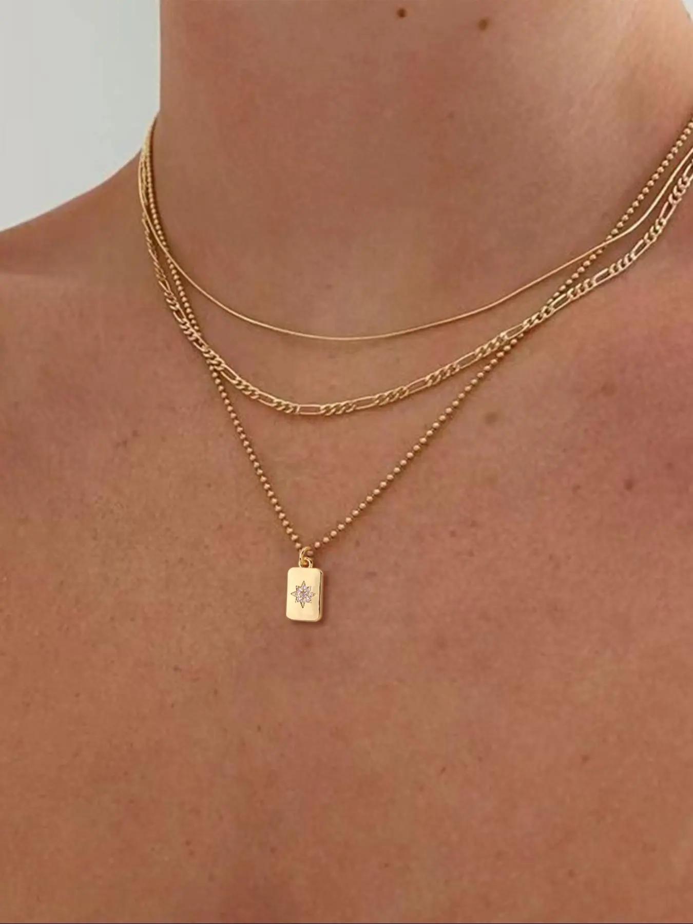 Women's Elegant Rhinestone Decorated Pendant Necklace, Exquisite Trendy Layered Necklace, Chic Jewelry As Gift for Girlfriend with Gift Box
