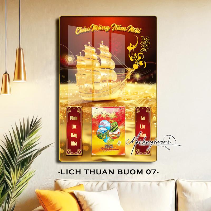 [giao sau tết]  Tranh Lịch tráng gương tết 2025 tặng kèm bloc lịch  Quà tặng Doanh Nghiệp, Đôi Tác, Cha Mẹ,...