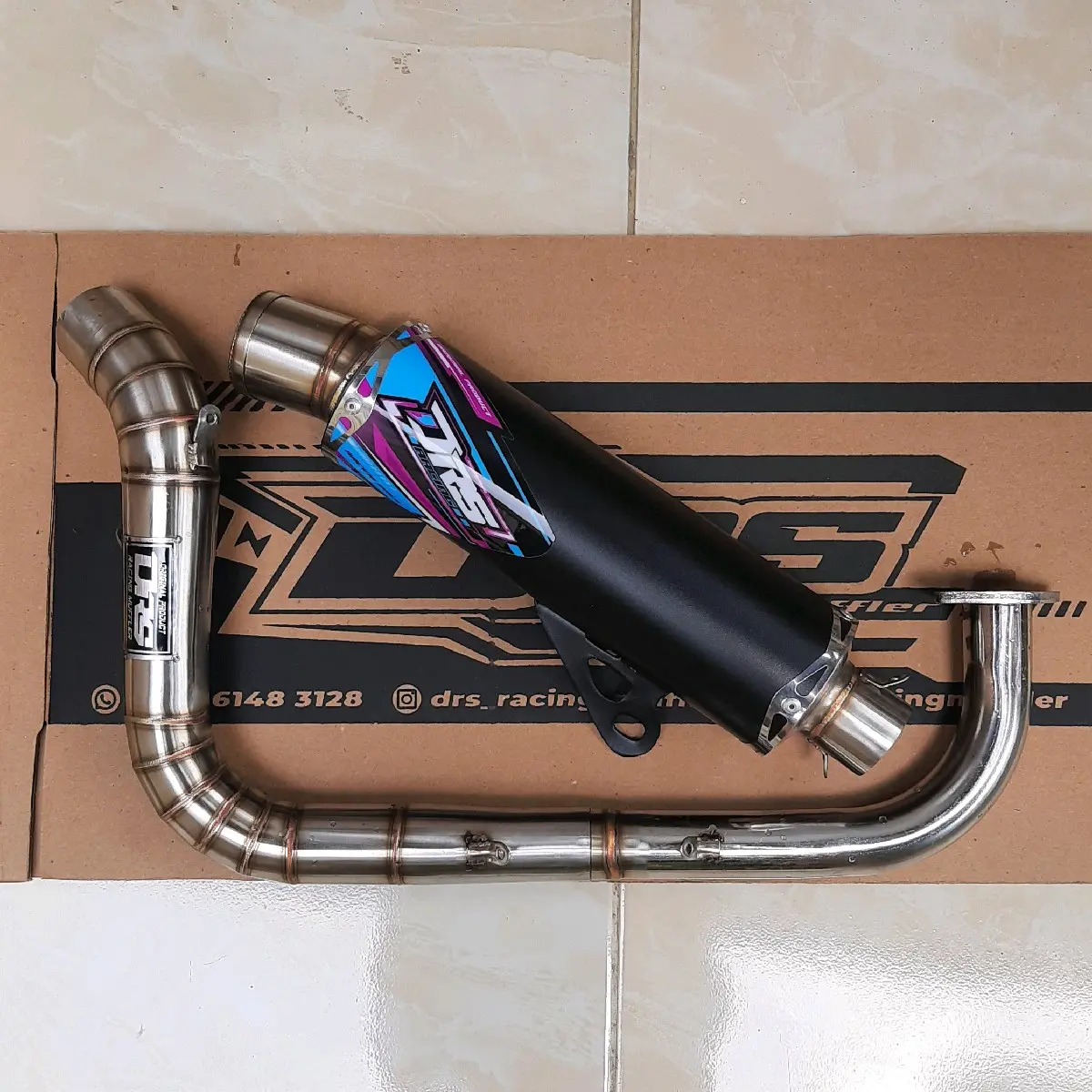 Knalpot samlong vario beat mio aerox pcx nmax dll orignal DRS RACING MUFFLER (Grade A)