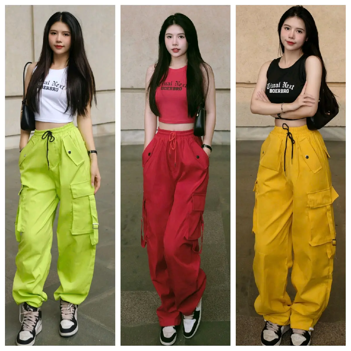 M04- Set bộ quần Kaki MOKI túi hộp thể thao phối ái croptop sát nách co giãn cao cấp (có lẻ quần)