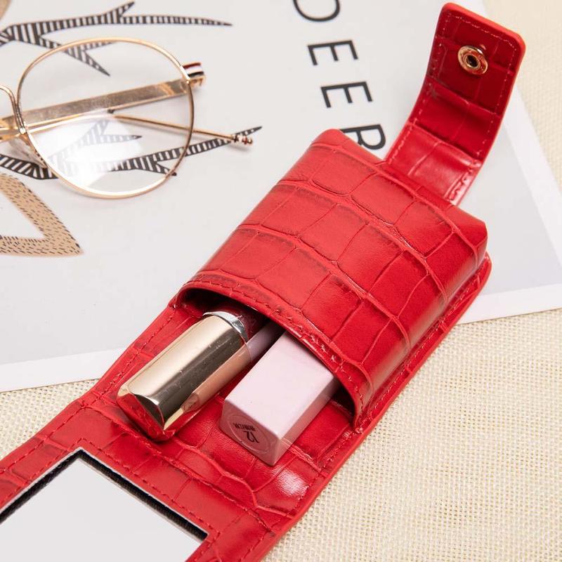 Make Up Bags for Women Lipstick Cosmetic Bag with Mirror Travel Makeup Bag PU Mini Toiletry Organizer Pouch Storage косметичка 1