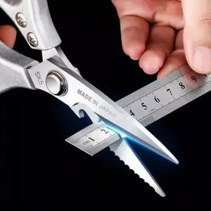 Gunting Dapur JAPAN Tajam Kuat Tebal / Gunting Stainless Steel Kitchen Serbaguna/ Gunting Anti Karat / Gunting Potong Daging Ayam Besi Gagang Ikan Multifungsi