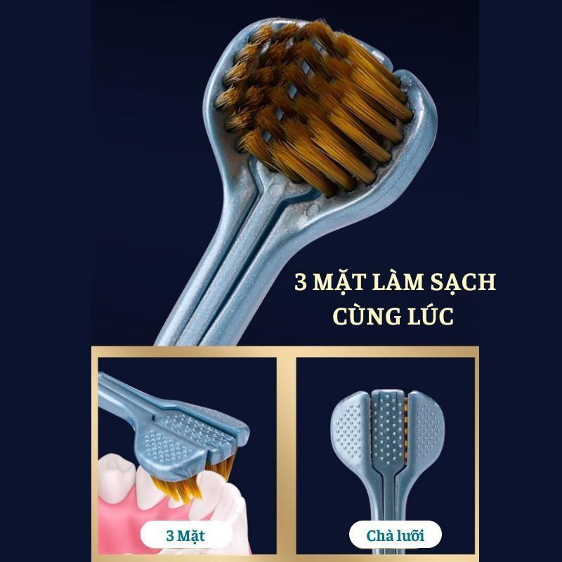 [FULL HỘP] Combo 4 Bàn Chải Đa Năng Chải 3 Chiều, Kiểu Đầu Hình Chữ U, Lông Mềm ，Chất Lượng Cao, Bọc Ba Đầu,Ba Chiều, Th Đánh Răng 7