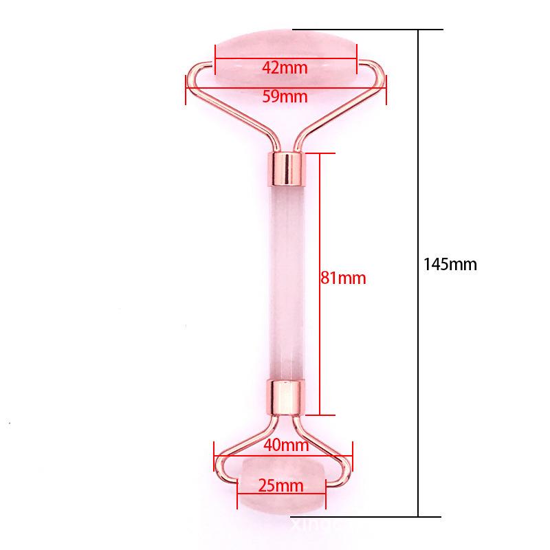 Product Introduction of Imitation Double-Headed Roller Massager Scraping Board Crystal Scraping Board Facial Beauty Hand Push Massager Set 0