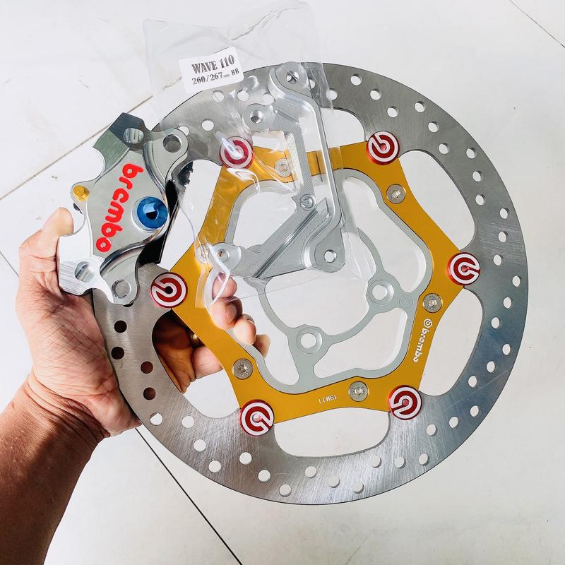 Heo rembo 2pis, kèm đĩa overside khoen nhôm, kèm pas nhôm cnc gắn trước Wave110 Rsx Future Led Sirius Ex135 Vario