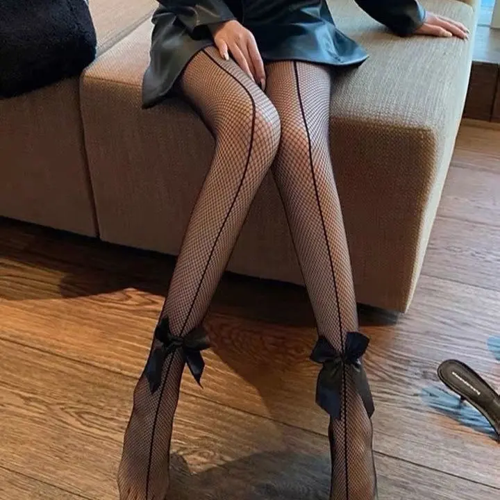 ￼Quần tất lưới sexy quyến rũ gắn nơ phong cách thời trang lolita Nhật Bản dành cho nữ 8
