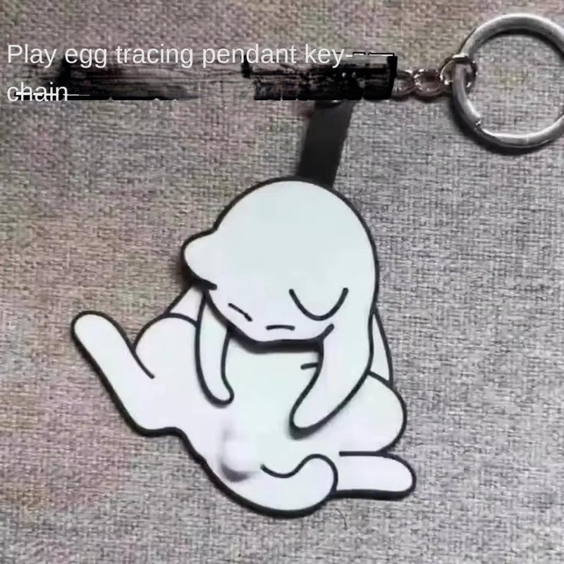 Product Introduction of Iffen Store New Pull Play Egg Cat Keychain 3d Rotatable Bag Pendant Bag Accessories Cartoon Cat Trick Play Egg Toy 12
