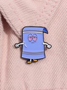 Broche de Caricatura de Papel Higiénico en Forma de Rollo, Diseño Lindo de Dibujos Animados Insignia de Aleación para Decoración de Mochila, Ropa y Sombrero, Accesorios de Moda para Hombres y Mujeres
