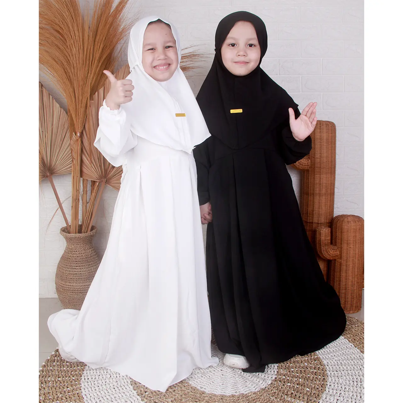 Dungdungkids Gamis Anak Perempuan Syari Crincle Airflow Adiva Free Khimar 5 - 13 Tahun