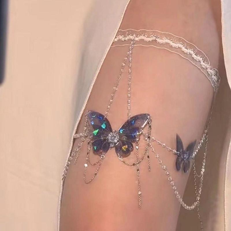 Product Introduction of Luxurious Metal Leg Chain With Butterfly Tassel Thigh Accessory Stylish Equipment For Girls 22