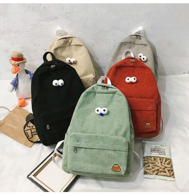 Product Introduction of Cặp Sách, Phong Cách INS, Nữ, Phong Cách Hàn Quốc, Ba Lô Học Sinh Trung Học Cơ Sở, Chất Liệu Vải Nhung Kẻ, Thời Trang Mori, Thiết Kế Đơn Giản 18