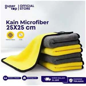 Kain Lap Microfiber 25X25cm Kain Microfiber 2 Sisi Tebal Halus
