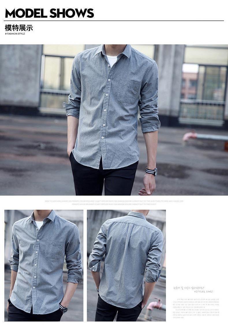 Product Introduction of Áo Sơ Mi Denim, Mỏng Mùa Hè, Dành Cho Nam Giới, Dài Tay Áo, Phong Cách Hàn Quốc, Hợp Xu hướng, Thông Minh Và Dễ Phối Đồ, Thường Ngày, Quần Áo Mùa Xuân, Inch, 2022 7