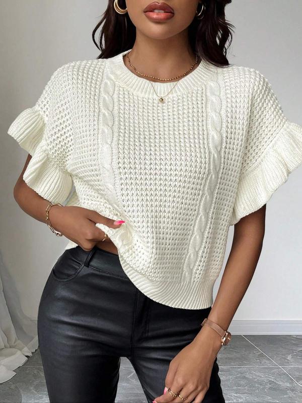 Women's Crew Neck Sweater, Casual Comfort Sweater Pullover, Ladies Knitwear for Daily Wear 4