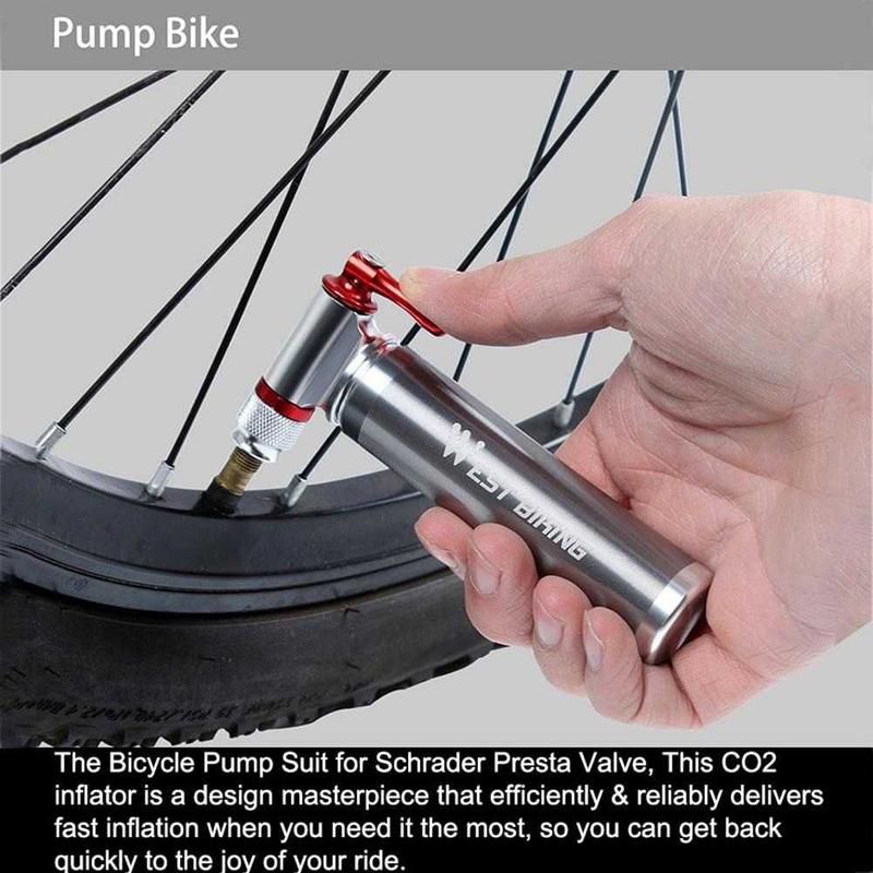 WEST BIKING Pompa Angin Ban Sepeda CO2 Inflator Portable Bike Pump SSP-443 Outdoor Outdoor 3