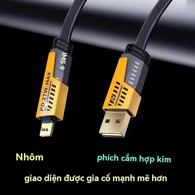 Dây Cáp Sạc Nhanh 20W => 65W 4 trong 1 cho typ.e-C bọc dù 4 cổng sạc cho 7plus x xsmax 11 12 13 14 15 pro max plus | BigBuy360 - bigbuy360.vn