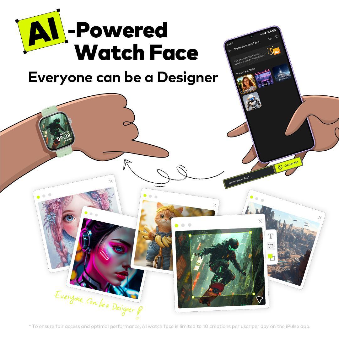 Official itel Smart Watch ISW-O20 AI Watch Face | Pemantau Kesehatan 24 Jam | Layar HD 2.04" | Panggilan BT | Tahan Air IP68 Smartwatch - Black