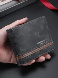 Regalos para el día del padre, cartera corta con diseño de letras de estilo vintage para hombres, tarjetero informal con ranura para múltiples tarjetas, cartera multifuncional para hombres