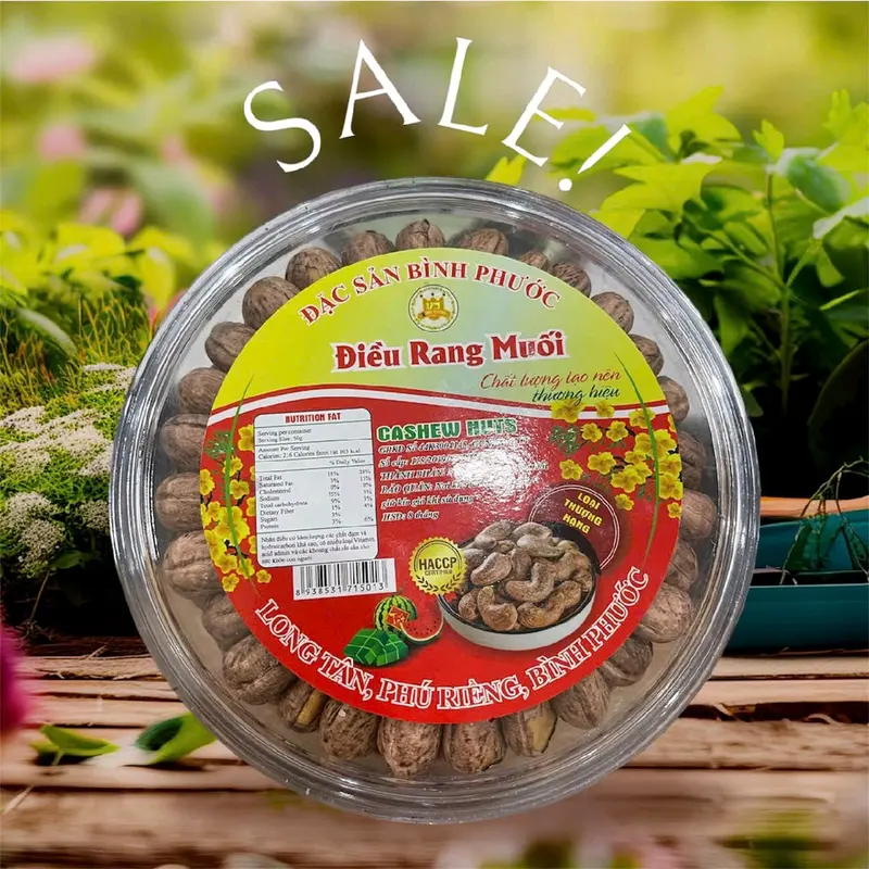 Hạt điều rang muối A cồ Bình Phước hộp 500gr béo thơm ngon Ăn Vặt 0