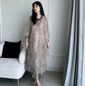 Tunik Set Dress Nude Baju Pesta Kebaya Modern Baju Kondangan