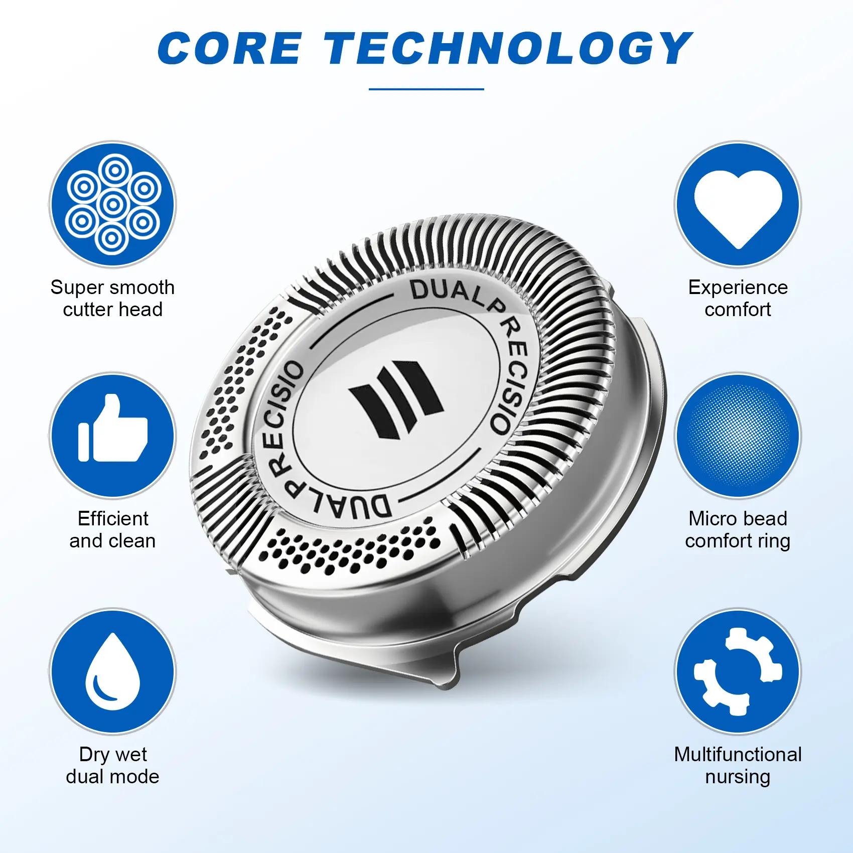 เครื่องโกนหนวดหัว 3 ชิ้น/ล็อต สำหรับหัวโกน Philips SH50 และ HQ8 ใบมีดเปลี่ยน เหมาะสำหรับมีดโกน สากล