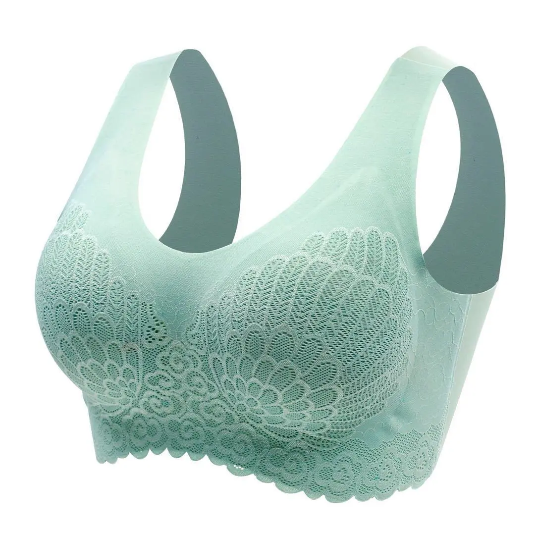 Bra lateks baru Full cup Tanpa kawat Pakaian dalam wanita Push up Bh Busa Tipis  Seamless