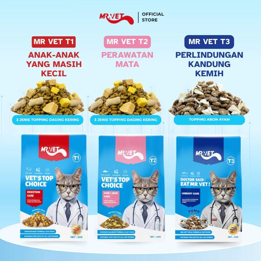 Mr.Vet - [LIVE 3KG] Makanan Kucing Dan Anjing Untuk Kesehatan menyeluruh T1,T2,T3,T4,G1,D1,E1,E2,E3