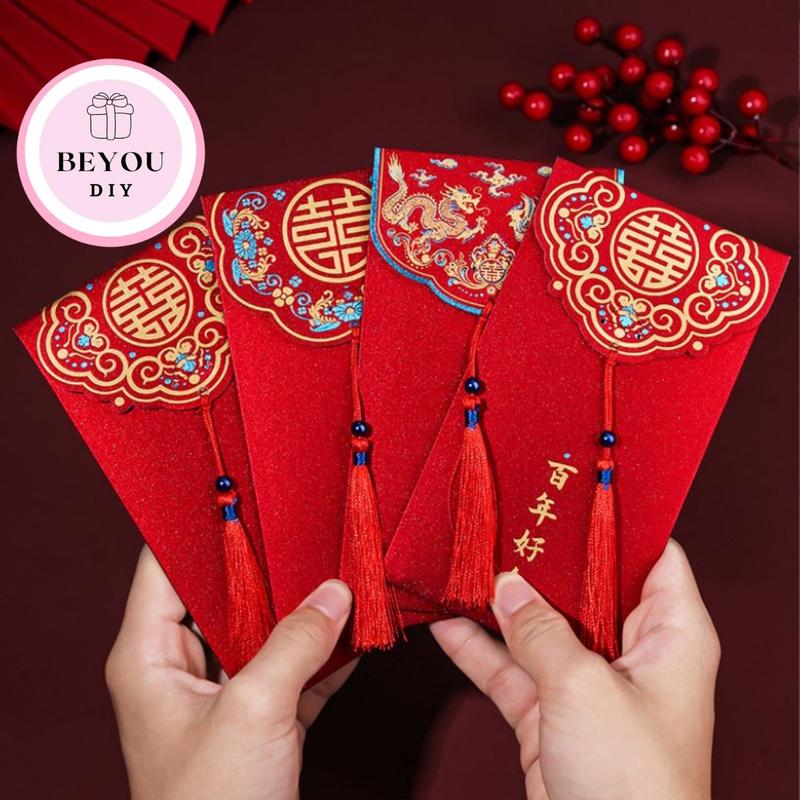 (Combo 20 Combo 40) Bao Lì Xì Đỏ Mừng Năm Mới Phong Cách Sang Trọng, Phù Hợp Cho Ngày Cưới /Quà Tặng - BEYOU