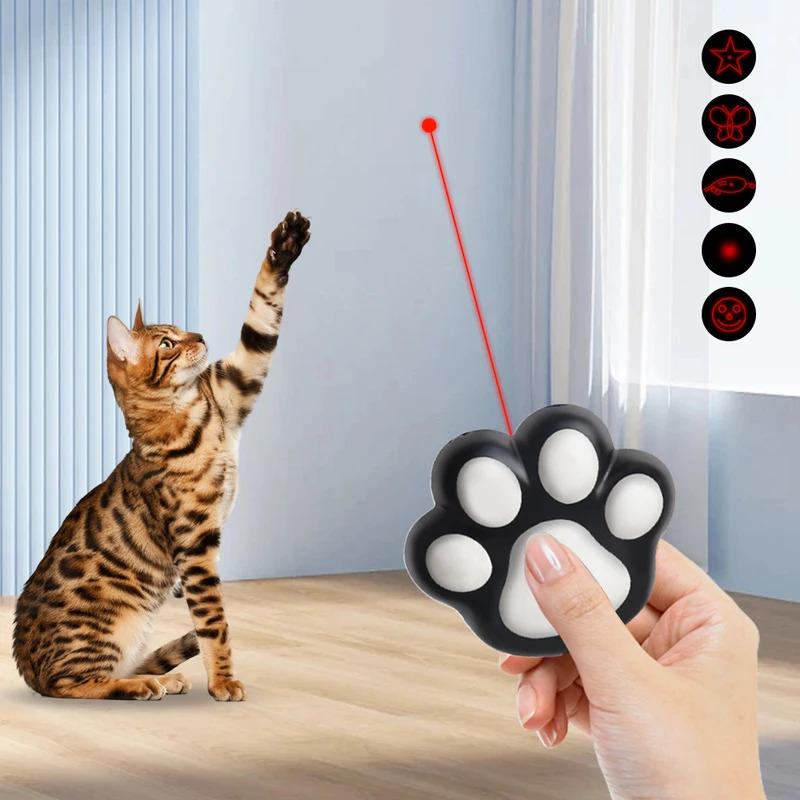 Pet Cat Toys USB Rechargeable Laser Toy Transform Pattern for Cats Interactive Funny Kitten Training Laser Toy Cat Accessories 2