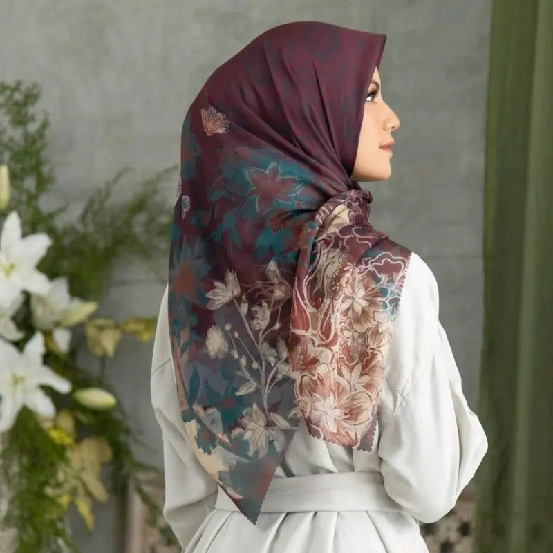 HIJAB VOAL MOTIP BUNGA SERIES Empat Mewah 5