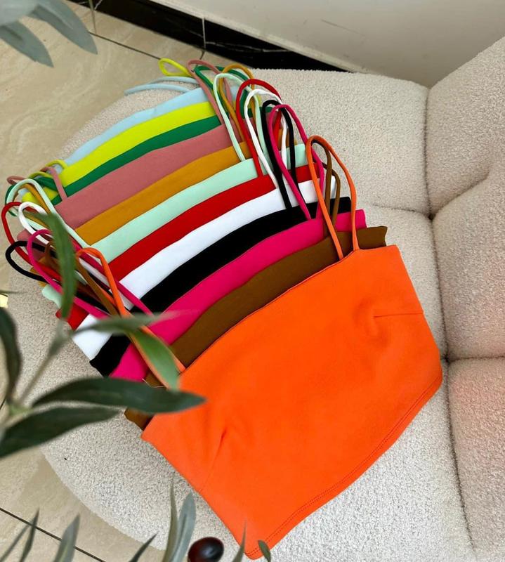 Áo ống quây ngực hai dây siêu co giãn may hai lớp dây cuộn trong gam màu cơ bản dễ phối đố