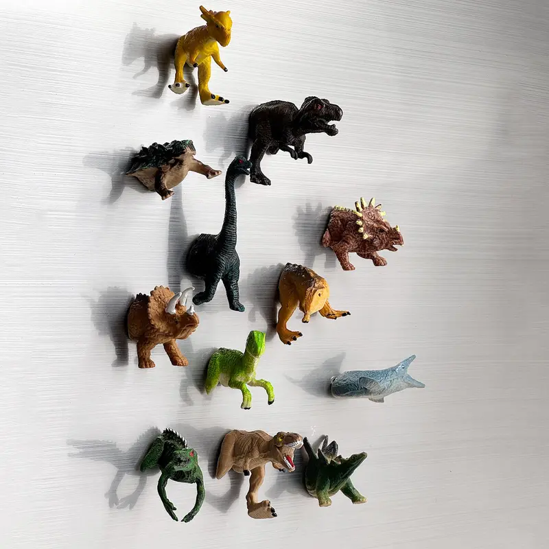 Cartoon Dinosaur Design Refrigerator Magnet, 12pcs/set Cute Creative Magnet for Fridge, Home Decor Supplies for Kitchen 0