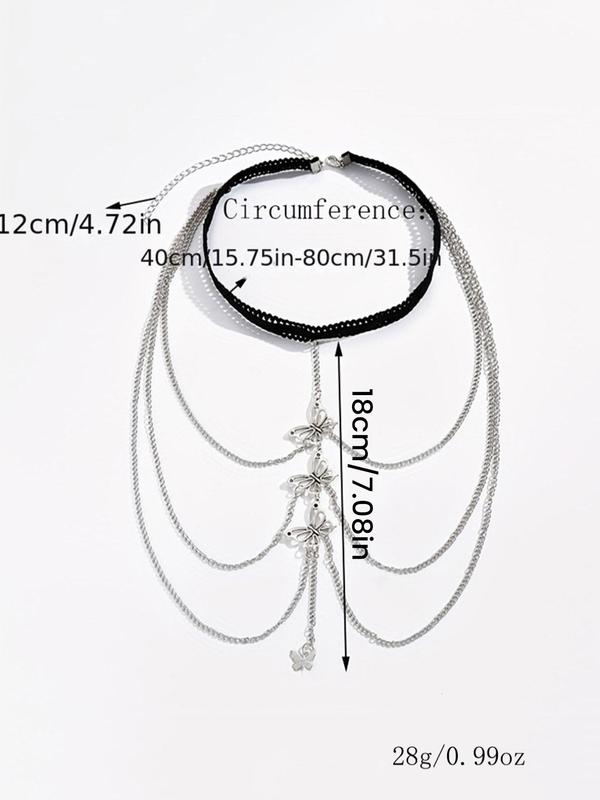 Women's Elegant Butterfly Decor Layered Thigh Chain for Women & Girls, Fashion Trendy All-match & Exquisite Jewelry for Gift for Party, Daily Decor 1