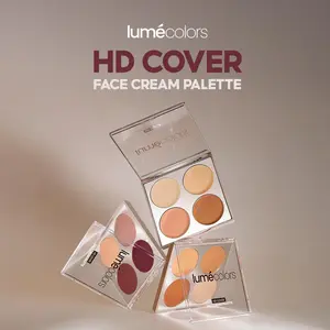 Lumecolors HD Cover Face Cream Palette – 4 in 1 Corrector Concealer Bronzer Contour Lip Cheek Glow