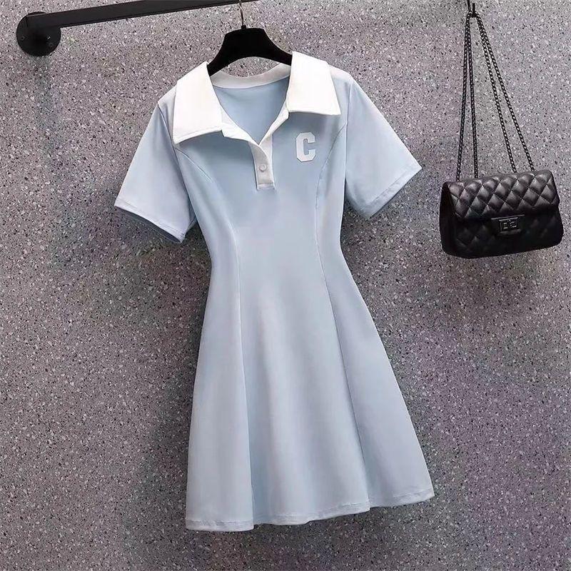 Váy Cổ Polo, Phong Cách Mùa Hè, Dành Cho Nữ, Phong Cách Mới Mùa Hè 2024, Eo Bó Sát, Ôm Vừa Vặn, Váy Ôm Chữ A, Thời Trang, Dễ Phối Đồ 4