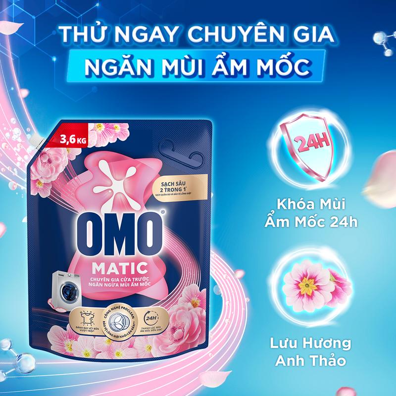 Combo 2 túi Nước giặt OMO Matic  túi 3.6/3.9/4.1kg (bao bì tùẏ lô nhập hàng) 5