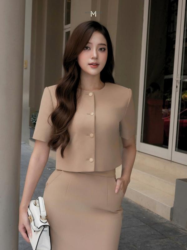 MIEN STORE Áo khoác Blazer nữ công sở dáng ngắn Ara Women 2 Top Jacket