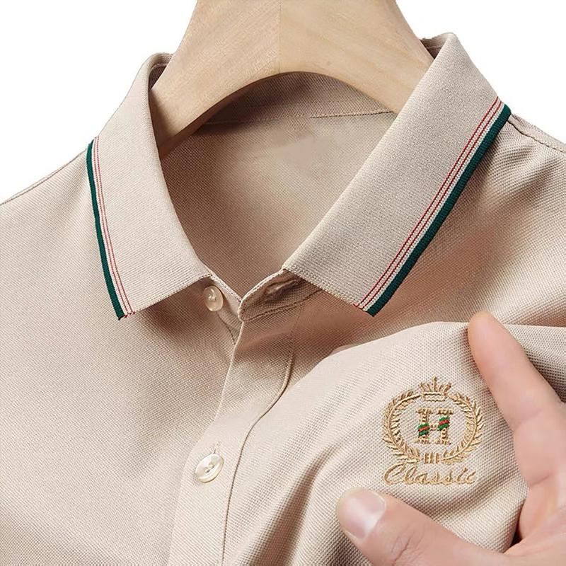 Áo thun Polo nam thêu Logo H vải cá sấu cotton co giãn 4 chiều cực kỳ sang trọng 5